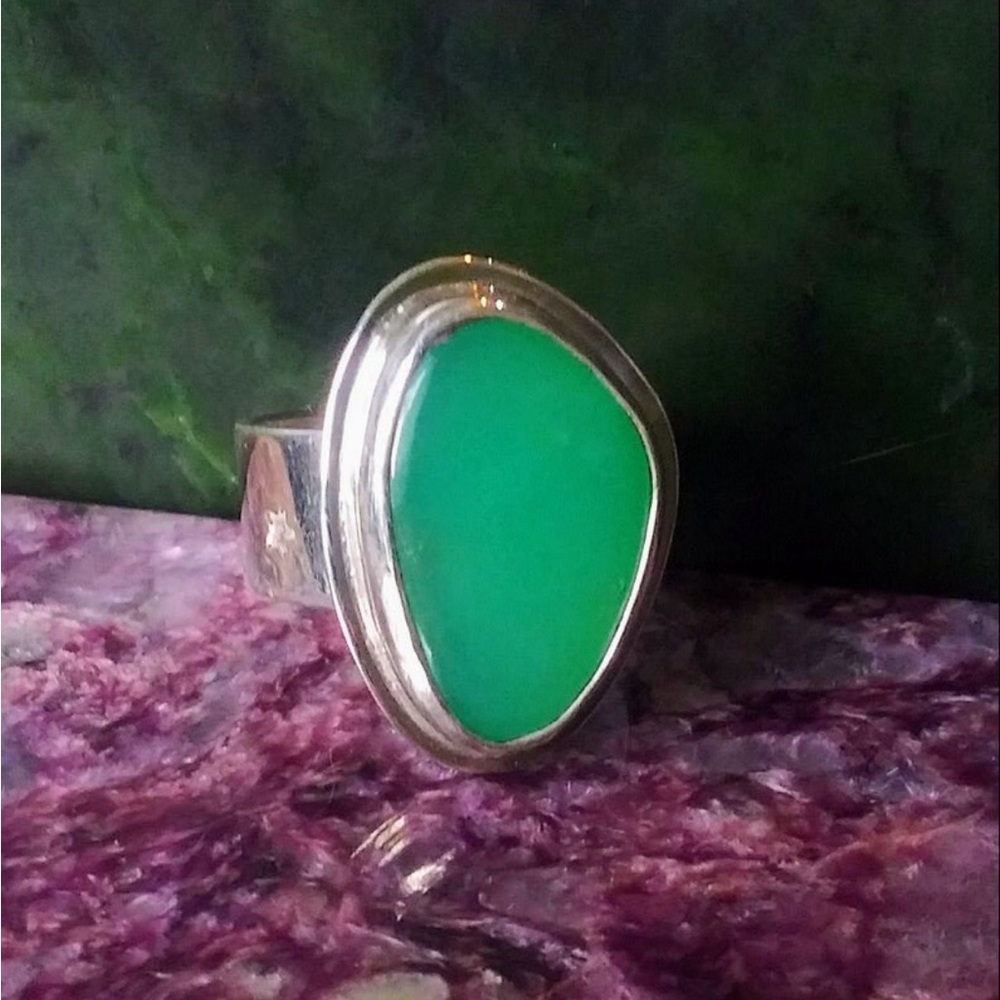 ** SOLD - Do not purchase **Marlborough chrysoprase ring - silver 7.5